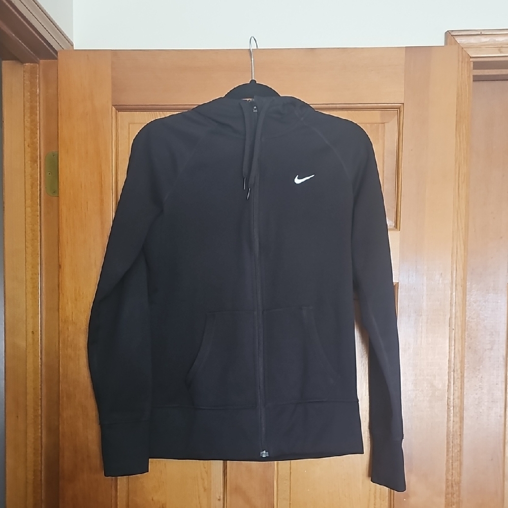 Nike Black Full-Zip Hoodie with White Swoosh